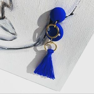 Blue Tassel Earrings